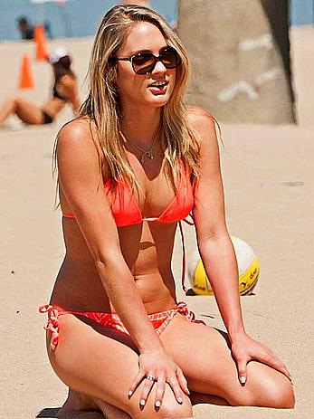 Ciara Hanna in red bikini on the beach in LA