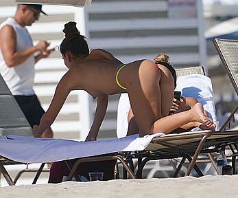 Covi Riva topless on a beach paparazzi shots