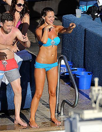 Danielle Lloyd seen pool side with friends in Las Vegas