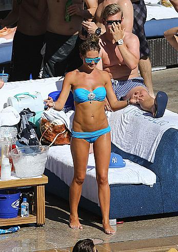 Danielle Lloyd seen pool side with friends in Las Vegas