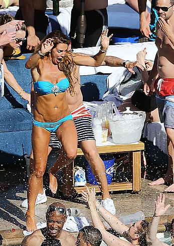 Danielle Lloyd seen pool side with friends in Las Vegas