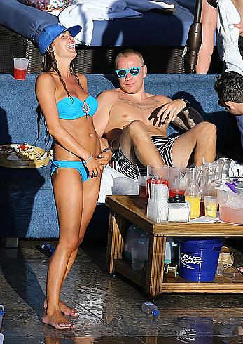 Danielle Lloyd seen pool side with friends in Las Vegas