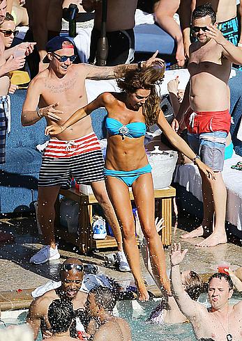 Danielle Lloyd seen pool side with friends in Las Vegas