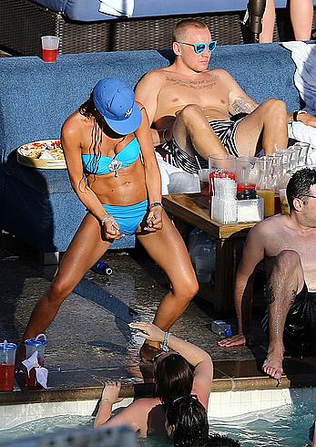 Danielle Lloyd seen pool side with friends in Las Vegas