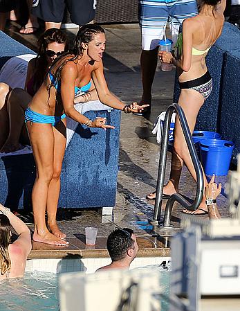 Danielle Lloyd seen pool side with friends in Las Vegas