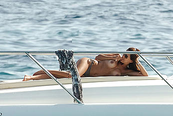 Danielle Bux caught topless on a yacht in Ibiza