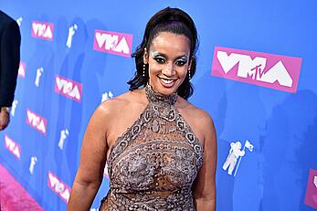 Dascha Polanco braless in see through dress at 2018 MTV Video Music Awards