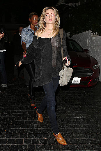 Daveigh Chase leaving the Chateau Marmont in West Hollywood nude tits under see through top