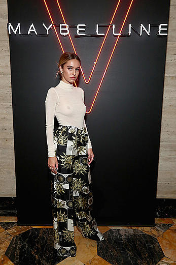 Delilah Hamlin in see through top at the Maybelline Mansion Presented by V