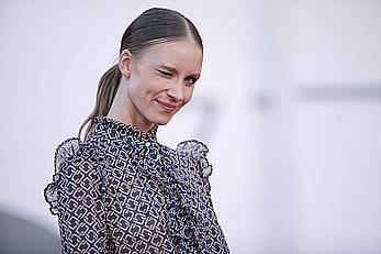 Ekaterina Buscemi braless in see through dress at the 77th Venice Film Festival