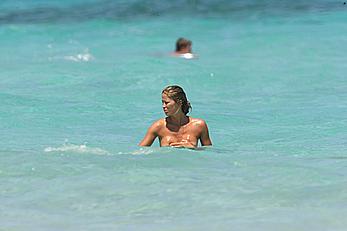 Elena Santarelli topless on the beach candids