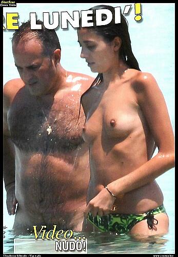 Elisabetta Liberale topless on a beach paparazzi photos