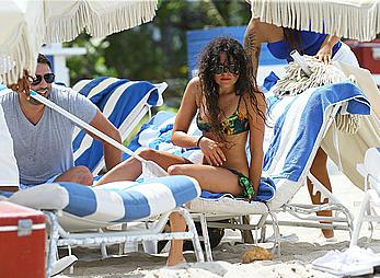 Eliza Doolittle in bikini candids on a beach