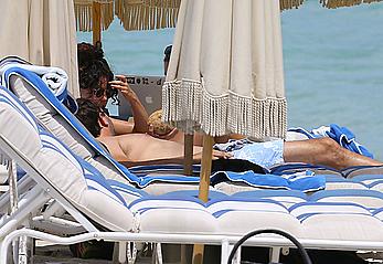 Eliza Doolittle in bikini candids on a beach