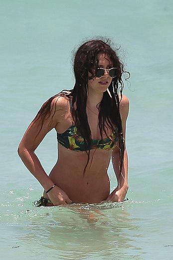 Eliza Doolittle in bikini candids on a beach