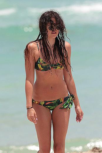 Eliza Doolittle in bikini candids on a beach