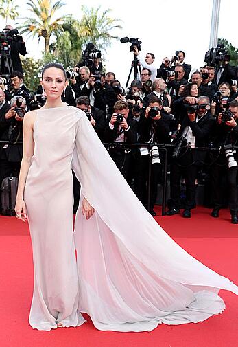 Ella Hunt braless in see through dress at Horizon An American Saga Red Carpet premiere in Cannes