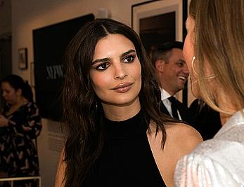 Emily Ratajkowski sideboob at Nicole Kidman X Moda dinner