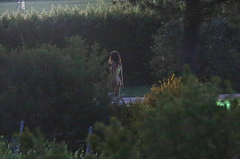 Emily Ratajkowski nude from behind on set of Welcome Home in Italy