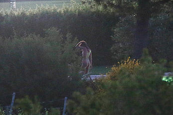 Emily Ratajkowski nude from behind on set of Welcome Home in Italy