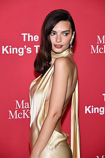 Emily Ratajkowski sideboob and cleavage at The King's Trust 2024 Global Gala