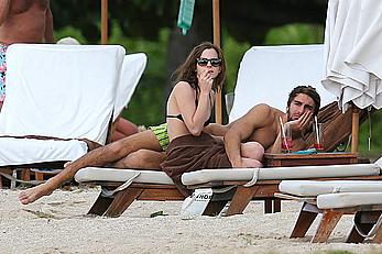 Emma Watson on the beach in the Caribbean