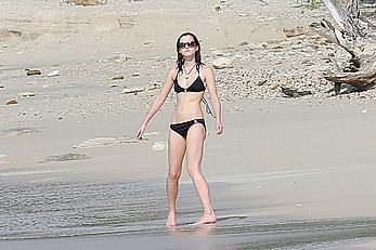 Emma Watson on the beach in the Caribbean