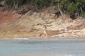 Emma Watson on the beach in the Caribbean