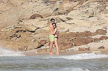 Emma Watson on the beach in the Caribbean