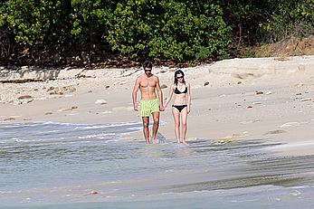 Emma Watson on the beach in the Caribbean