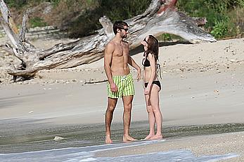 Emma Watson on the beach in the Caribbean