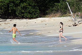 Emma Watson on the beach in the Caribbean