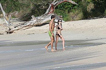 Emma Watson on the beach in the Caribbean