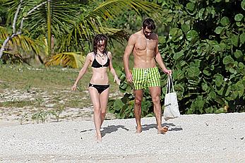 Emma Watson on the beach in the Caribbean