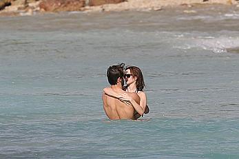 Emma Watson on the beach in the Caribbean