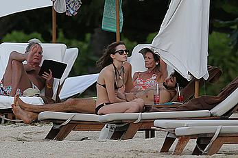 Emma Watson on the beach in the Caribbean