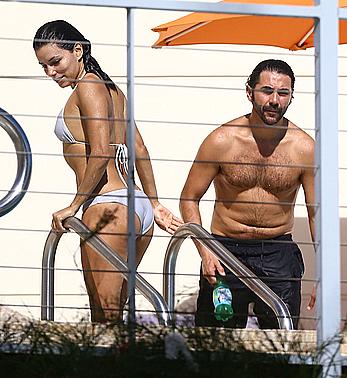 Eva Longoria hard nipples under bikini in Miami