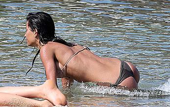 Federica Nargi in bikini on a beach in Mykonos Island