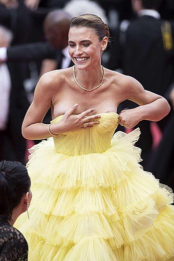 Fernanda Liz nipple slip on the red carpet at the screening of the film Roubaix, une lumiere at the 72nd annual Cannes Film Festival