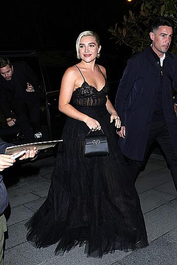 Florence Pugh see through to nipples at Valentino afterparty during Paris Fashion Week