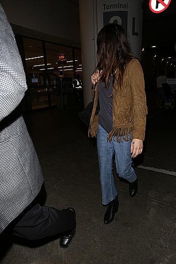 Frances Bean Cobain in see through top at LAX Airport