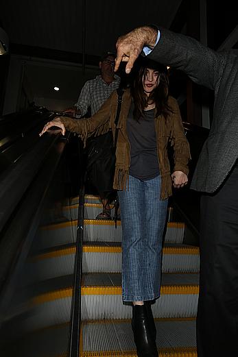 Frances Bean Cobain in see through top at LAX Airport