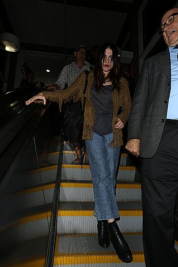 Frances Bean Cobain in see through top at LAX Airport