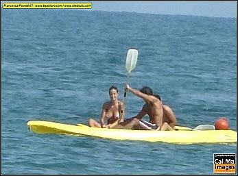 Francesca Fioretti paddleboarding fully nude