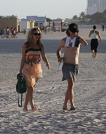 Georgia May Jagger in bikini candids on a beach