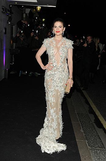 Hayley Atwell deep cleavage at the 59th London Evening Standard Theatre Awards in London