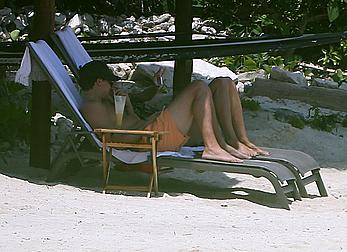 Heidi Klum caught topless on a beach in Mexico