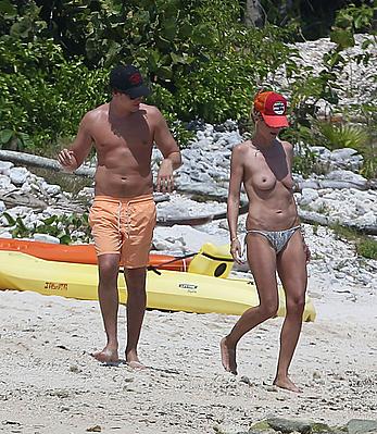 Heidi Klum caught topless on a beach in Mexico