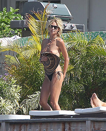 Heidi Klum topless again in St. Barts