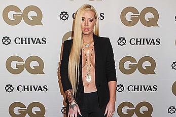 Iggy Azalea no bra under jacket at 10th annual GQ men of the year awards